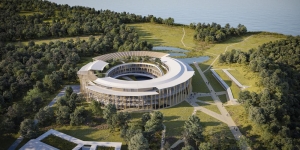 Vista aérea da sede da Ceva em Libourne, França