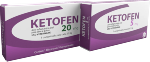 Embalagem do Ketofen &mdash; anti-inflamat&oacute;rio veterin&aacute;rio