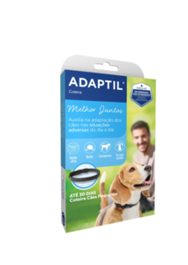 Embalagem da coleira Adaptil para c&atilde;es